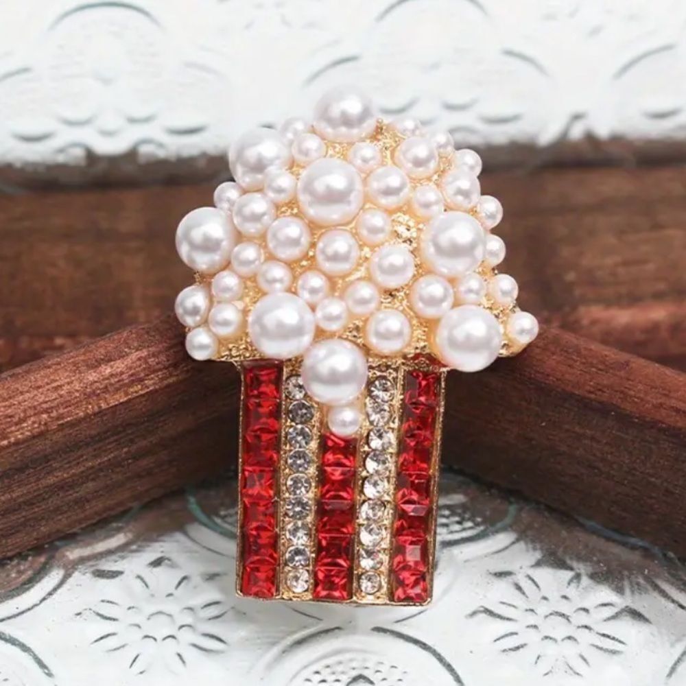 ✨🆕✨ Retro Creative Full Rhinestone Popcorn Brooch✨